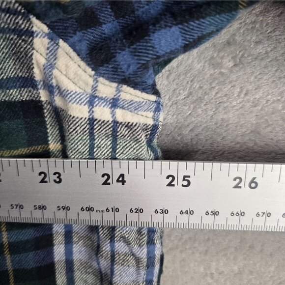 Mens Hobbs Creek Blue Green Plaid Button Up Long Sleeve 100% Cotton Size XL - Picture 5 of 7
